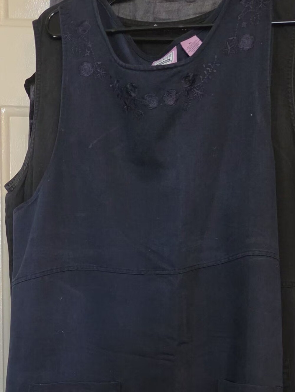 Preview International Navy Embroidered Sheath Dress